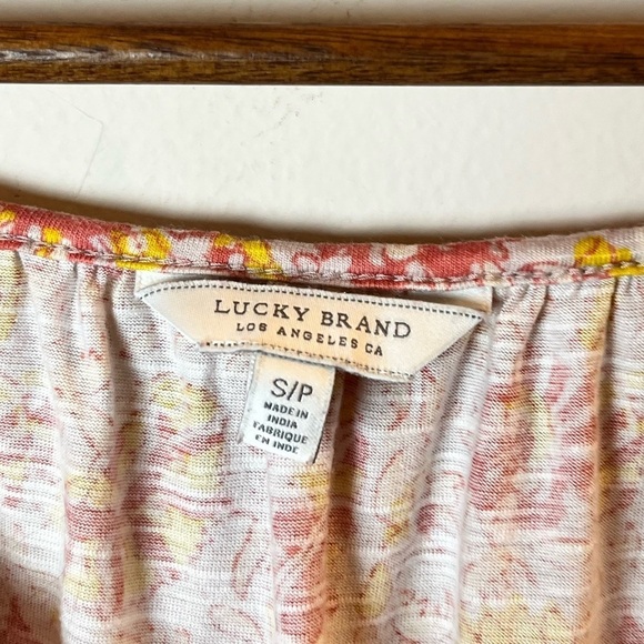 Lucky Brand Square Neck Printed Heritage Peasant Small - Picture 7 of 7